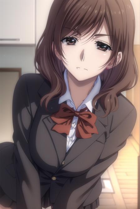 chieashikaga, <lora:chie ashikaga-lora-nochekaiser:1>,
chie ashikaga, brown hair, (brown eyes:1.5), medium hair,
BREAK skirt, long sleeves, bow, school uniform, earrings, bowtie, red bow, buttons, blazer, (black blazer:1.5),
BREAK indoors, classroom,
BREAK looking at viewer, (cowboy shot:1.5),
BREAK <lyco:GoodHands-beta2:1>, (masterpiece:1.2), best quality, high resolution, unity 8k wallpaper, (illustration:0.8), (beautiful detailed eyes:1.6), extremely detailed face, perfect lighting, extremely detailed CG, (perfect hands, perfect anatomy),