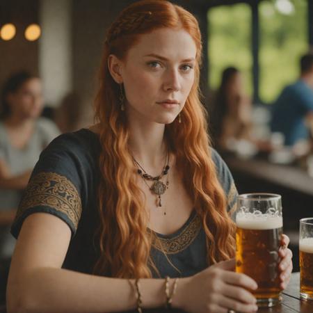 cinematic photo cinematic photo cinematic photo (masterpiece, 4k, vikingpunkai, sfw, perfect face, best quality), photo of young viking maiden, ginger hair, linen dress, muscular body, sitting at long table, drinking from a beer skin . 35mm photograph, film, bokeh, professional, 4k, highly detailed . 35mm photograph, film, bokeh, professional, 4k, highly detailed, cinematic  photorealistic, 8k uhd natural lighting, raw, rich, intricate details, key visual, atmospheric lighting, 35mm photograph, film, bokeh, professional, 4k, highly detailed . 35mm photograph, film, bokeh, professional, 4k, highly detailed