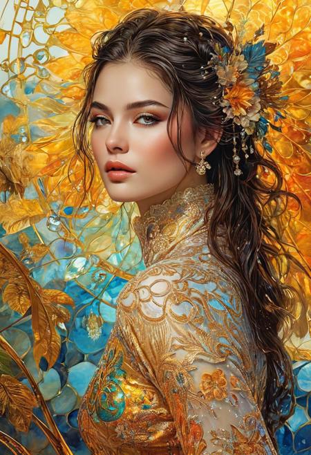Mythical Animal Creature, 
Extremely beautiful and Delicate, 
Karol Bak Art, 
Ciro Marcetti Art, 
Art by Kyrielle, 
Luis Royo influence, 
vivid colors, 
lace, 
light rays, 
Dynamic Posture, 
amazingly fluid, 
detailed, 
3d fractals, 
light particles, 
water drops, 
shimmering light, 
dreamy, 
surreal, 
alcohol ink, 
smooth, 
shimmering, 
dreamy glow, 
conceptual art, 
City Mirage Art, 
Breathtaking View, 
vivid tonalities, 
fresh and deep colors, 
Gustav Klimt shades, 
double exposure effect, 
Moving Textures, 
stunning, 
something that even doesn't exist, 
mythical being, 
energy, 
molecular, 
textures, 
iridescent and luminescent scales, 
breathtaking beauty, 
pure perfection, 
divine presence, 
unforgettable, 
impressive, 
breathtaking beauty, 
Volumetric light, 
auras, 
rays, 
vivid colors reflects, 
Watercolor, 
trending on artstation, 
sharp focus, 
studio photo, 
intricate details, 
highly detailed, 
by greg rutkowski