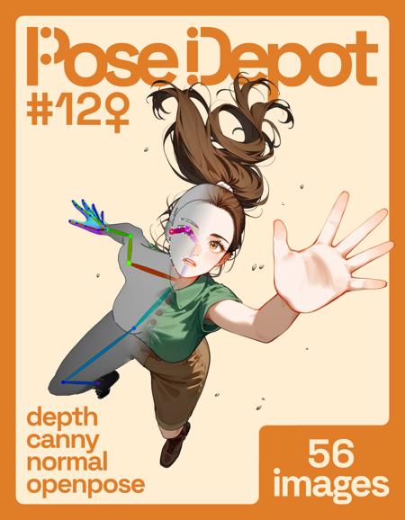 [OpenPose + Depth + Canny + Normal] Pose Depot #12F: Reaching during Freefall Pose Depot #12F