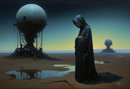 lacrimae et dolor, ira et perditio, futility, abstraction, cosmic sorrow, by Brom, by Stalenhag, surreal