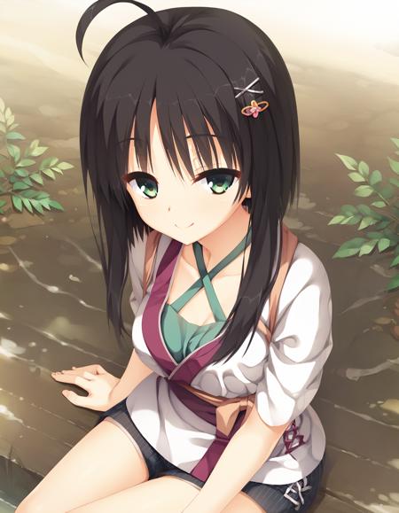 hitachi_mako,yuzu-soft,black_hair,medium_hair,green_eyes,ahoge,medium_breasts, hitachi_mako_school_uniform,school_uniform,sidelocks,short_hair_with_long_locks,hairband,tassel,white_sailor_collar,blue_jacket,cropped_jacket,detached_sleeves,red_bow,shirt,white_shirt,long_sleeves,skirt,blue_skirt,frilled_skirt,black_shorts,shorts_under_skirt,bike_shorts,white_socks,loose_socks,shoes,brown_footwear, hitachi_mako_ninja_clothing,ninja_clothing,sidelocks,short_hair_with_long_locks,forehead_protector,black_scarf,red_scarf,two-tone_scarf,japanese_clothes,ninja,sleeveless,red_bow,purple_sash,gloves,blue_gloves,elbow_gloves,fingerless_gloves,short_kimono,leg warmers,cross-laced_legwear,sandals,toeless_footwear, hitachi_mako_casual_1,casual_1,hair_bun,single_hair_bun,single_side_bun,tassel_hair_ornament,necktie,red_necktie,vest,blue_vest,shirt,white_shirt,collared_shirt,long_sleeves,blue_skirt,miniskirt,pleated_skirt,thighhighs,white_thighhighs,thigh_strap,zettai_ryouiki,shoes,pink_footwear, hitachi_mako_casual_2,casual_2,sidelocks,short_hair_with_long_locks,,x_hair_ornament,hairclip,green_shirt,halterneck,criss-cross_halter,japanese_clothes,white_kimono,short_kimono,sash,shorts,white_socks,ankle_socks,sneakers,