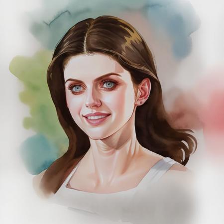 <lora:Watercolor_Painting:0.7> watercolor painting of  woman, Alexandra Daddario