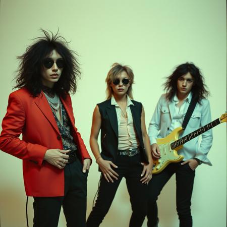 Fashion photograph of an alternative rock band, absurdist masterpiece,