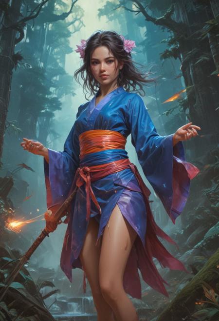 japanese nihonga painting about In the unpublished and breathtaking image (far beyond the unseeable) by john berkey, the essence of the Master's artistry shines through with remarkable clarity. As your eyes wander across the canvas, you'll encounter a harmonious fusion of elements that defy convention and ignite the imagination. It is a visual symphony that stands as a testament to Berkey's boundless creativity. Vibrant and sublime colors dominate the image, bursting forth with a luminosity that captivates the viewer., d&d, fantasy, highly detailed, digital painting, artstation, sharp focus, fantasy art, character art, illustration, 8k, art by artgerm and greg rutkowski