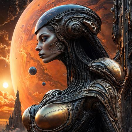 outer space, highly detailed, painting, planets, Sunset clouds in background, twinkling lights, beautiful character in flowing dress, 8k rendering, photo realism, trending , sf, intricate artwork masterpiece, ominous, matte painting movie poster, golden ratio, trending on cgsociety, intricate, epic, trending on artstation, by artgerm, h. r. giger and beksinski, highly detailed, vibrant, ultra high quality model
<lora:faces_v3:0.8> <lora:blur_control_xl_v1:0.8> <lora:add-detail-xl:1>