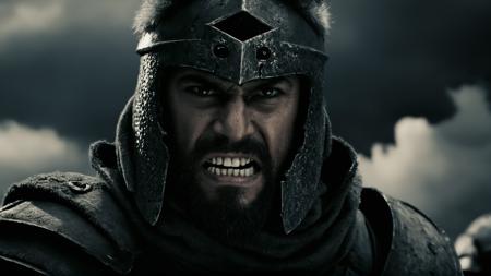 cinematic film still of  <lora:spartan style v2:1>
In 480 B.C. Persian Army a creaturewith a scary face and a cloudy sky,dark army,antagonist army,solo,open mouth,1boy,monochrome,greyscale,male focus,teeth,blurry,blurry background,sharp teeth,portrait,guts (berserk) , realistic, realism, photorealism, hyperrealism, hyperrealistic, realistic, sharp, detailed, cinematography style, film light style, movie still,  professional photography, artistic, perfection, contrast, cinematic, filmic, high quality photo,  8k quality, colorful, photography style, different people, war, warrior, armor, shallow depth of field, vignette, highly detailed, high budget, bokeh, cinemascope, moody, epic, gorgeous, film grain, grainy