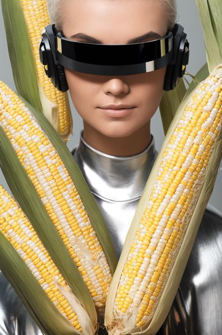 Cyber_Woman, corn <lora:Cyber_Woman:0.8>