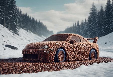 cuteup, cute, cutieup, neko made of coffee beans, coffee beans, cat made of coffee beans, snow, ice, Surreal with macabre undertones, earthy surreal edge,  feline made out of countless coffee beans, snow, ice, hyper detail, masterpiece, score_10, randshadscree, anime drawing style, anime movie, driving at high speed,countless galaxy,yellow,  sports car made out of fr0stwrld, snow, ice, bright blue and yellow energized sport car, score_9, score_8_up, score_7_up, score_6_up, shiny, driving, shiny, cloudy forest, Made of fluffy clouds, clutter, trash, fr0stwrld, snow, ice, coffee beans, coffee, cafe,