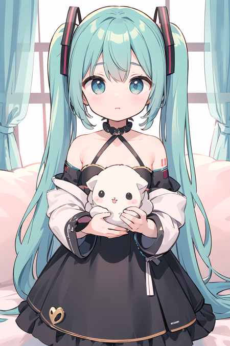 masterpiece, best quality, cute, kawaii, 1girl, hatsune miku,