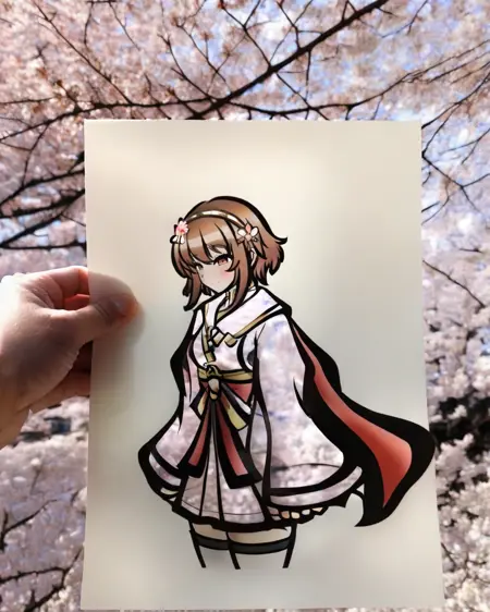 Kotetsu's paper-cutting photo art - AnimagineXL