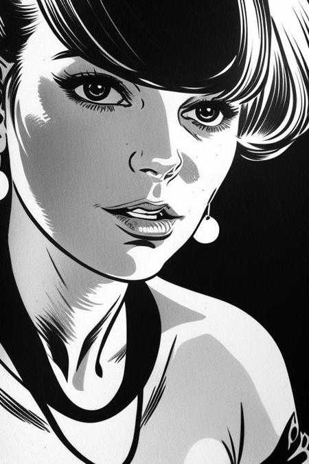 <lora:carlosgimenez:0.8> gimenez black and white drawing. Close up Straight frontal photo of a big wall with different large and smaller retro vintage television screens, no furniture, The whole atmosphere is like an 70's vibe.
