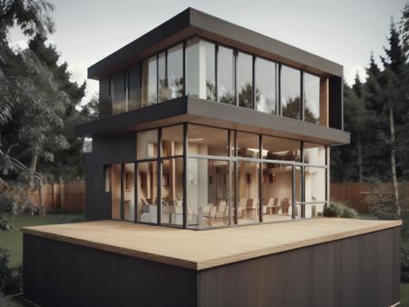 architectural wood model, modern small house, black background, flat roof, architecture, bright,  fhd, 4k, hyper quality, realistic, hyperrealism, quixel megascans render<lora:xsarchitectural-20Manualbuildingmodel:1>