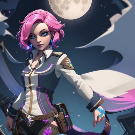 (high quality, best quality), maeve, 1girl,  <lora:maeve-000007:0.75>, solo, night, night_sky, full_moon