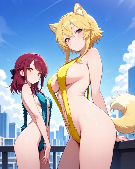 Fur Slingshot Swimsuit