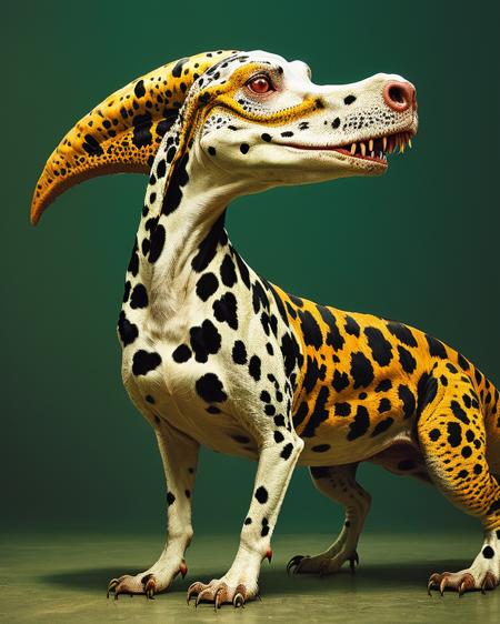 photo of a real life dalmatian dinosaur hybrid
highly detailed intricate, photorealistic analog style photograph
by Victo Ngai and Yasutomo Oka