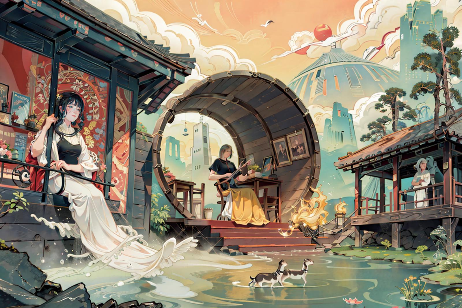 锦绣芳华 -- Chinese trend illustration style image by Darknoice