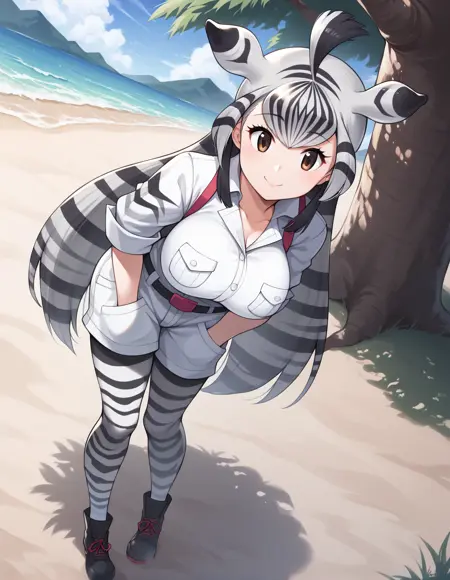 [Request] Chapman's Zebra (Kemono Friends) [2 Outfit] / SDXL Pony Diffusion