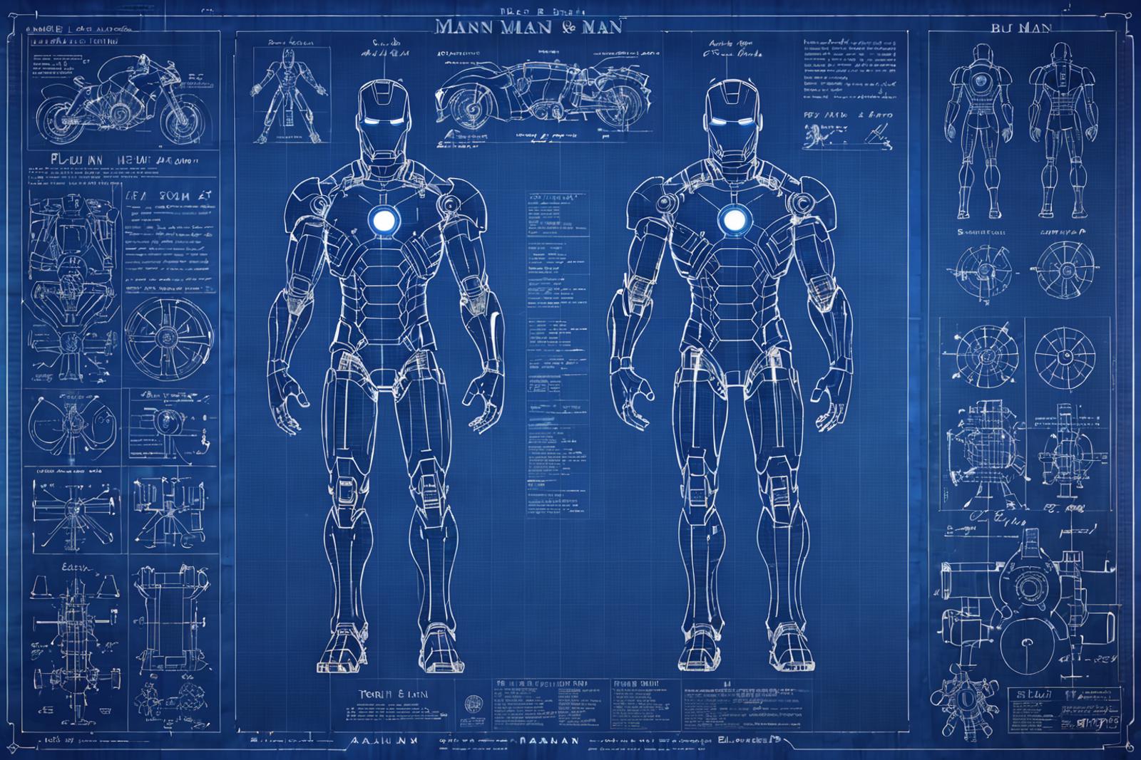 Blueprints of Iron Man's Suit - Detailed Design of the Armor