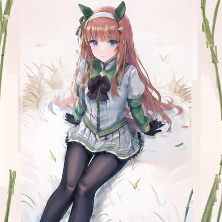 (masterpiece), (best quality), (highly detailed),1girl, animal ears, Black panty hose,skirt, sitting, beautiful_detailed_pampas_grass_field