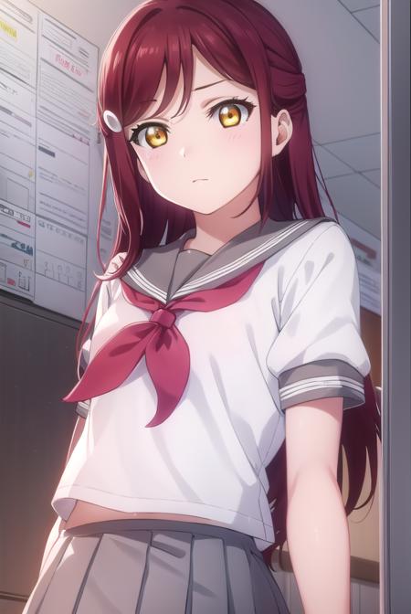 rikosakurauchi, <lora:riko sakurauchi s2-lora-nochekaiser:1>,
riko sakurauchi, long hair, hair ornament, (yellow eyes:1.3), red hair, hairclip,
BREAK skirt, school uniform, short sleeves, pleated skirt, serafuku, socks, neckerchief, kneehighs, black socks, red neckerchief, grey skirt, uranohoshi school uniform,
BREAK indoors, classroom,
BREAK looking at viewer, (cowboy shot:1.5),
BREAK <lyco:GoodHands-beta2:1>, (masterpiece:1.2), best quality, high resolution, unity 8k wallpaper, (illustration:0.8), (beautiful detailed eyes:1.6), extremely detailed face, perfect lighting, extremely detailed CG, (perfect hands, perfect anatomy),