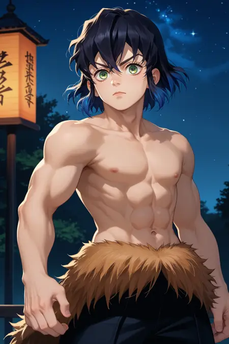 Inosuke Hashibira/嘴平 伊之助 (Demon Slayer: Kimetsu no Yaiba) SDXL LoRA [Pony Diffusion]