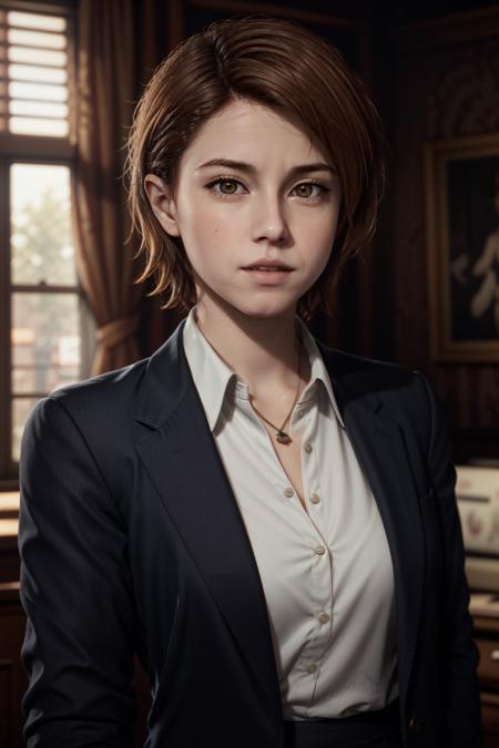 KateDevil, solo, brown hair, realistic, 1girl, brown eyes, short hair, upper body, parted lips, blurry, formal, shirt, suit, jacket, blurry background, lips
masterpiece, best quality,
<lora:epi_noiseoffset2:1>,  <lora:KateDevil:0.7>