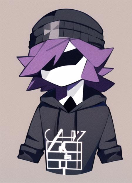 portrait, upper body, solo, uzi, android, black hoodie, black beanie, hat, <lora:uzi_freedom>, <lora:polygonized:0.4>