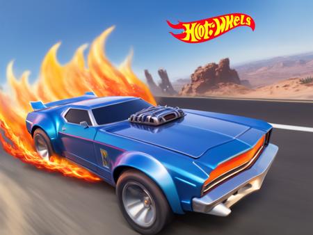 <lora:HotWheels:1> hotwheels render of __car__, logo, a blue car with flames driving down a road, wraith from apex legends, official product image, dna helix, cheeseburger, inspired by Giovanni Pelliccioli, hot wheels, commercial billboard, mullet, round-cropped, ichigo, rolling foothills