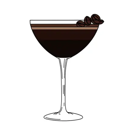 Line Drawings of Cocktails