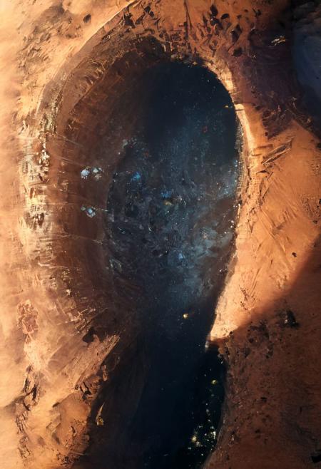 (POV view , DOF, first people view from the entrance, low angle shot:1.4),
(Ancient civilization, Alien Prometheus movie scene, dune movie scene:1.5), 
In the distant future, humans are spread across planets and ruled by an empire. The most important scene in the Dune movie, "Arrakis", was filmed in the Wadi Rum desert, the largest desert in Jordan, also known as the "Valley of the Moon". Some scenes were filmed in Rubou, Abu Dhabi, the Middle East. Shot in the Rub' al Khali desert. In addition to the desert landscape, the towering rocky scenery was also the main reason why it was chosen as the shooting location.
(Large Files, Ultra Realistic, 8K, 16k, FHD, HD, VFX, Perfect, Photography, composition, Architecture Sales Photography, Architecture Competition, Ultra High Resolution, Cinematography, High Resolution Image:1.1), (dramatic lighting, direct sunlight, ray tracing, clear shadow:1.2),  (real landscape:1.1), (blurred background:1.0), (urban background, more_details) ,
extremely detailed, hillscastel, <stardeaf-cold-arc>, great lighting, clear, Neo Classic