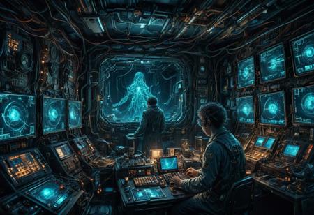 the subject in simulation has become aware of the conditions of their existence, panic in the control room suggests that the subject has gone off the grid, a ghost in the machine, a reality hacker