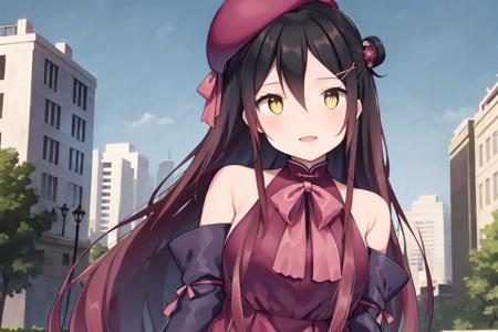 (masterpiece, best quality), 1girl, buildings
<lora:joiVR_v3:0.7>, vr-joi, beret, bare shoulders, long hair