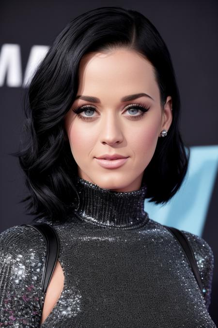 a photo of k4typ3rry, a woman (wearing a turtleneck jumper), on a premiere movie event, standing on the red carpet, (focus on face:1.2), (masterpiece:1.2), (photorealistic:1.2), (bokeh), (best quality), (detailed skin:1.2), (intricate details), (8k), (HDR), (cinematic lighting), (sharp focus), (close-up:1.2)