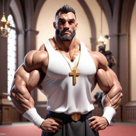 3D Render Style, 3DRenderAF, 
A bodybuilder priest, portrait,
,<lora:3DRenderConfig4:1>