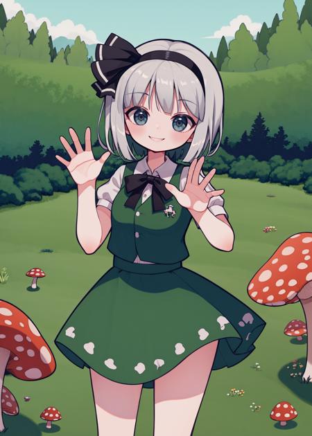 dd, best quality, 1girl, solo, konpaku youmu, cowboy shot, smirk, forest, grass, huge mushrooms, midget, night, cat ears, waving
<lora:dusty_dream_v1-000015-32rank:1>