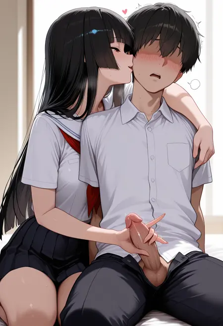 [illustrious] Reverse Grip Handjob