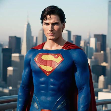 photo of SupermanCHR person, christopher reeve, looking at viewer, (RAW Photo, cg unity, photography, ultra realistic details, sharp focus, detailed skin,4k, high-res, masterpiece, best quality:1.1), (realistic, photo-realistic:1.37) (8k,4k, UHD, high resolution, professional, cinematic, movie, dramatic, noise), (detailed background:1.25), bokeh anamorphic depth of field blur background,<lora:epi_noiseoffset2:1.9>