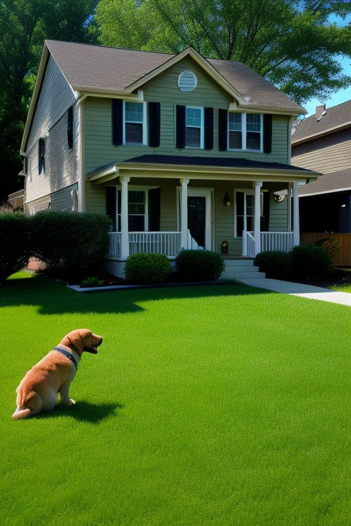 Cartoon neighbors angry on dog is loud outside of my lawn green