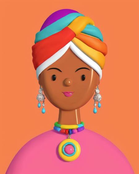 a woman wearing a turban and a necklace , toy_face<lora:toy_face_sdxl:1.0>