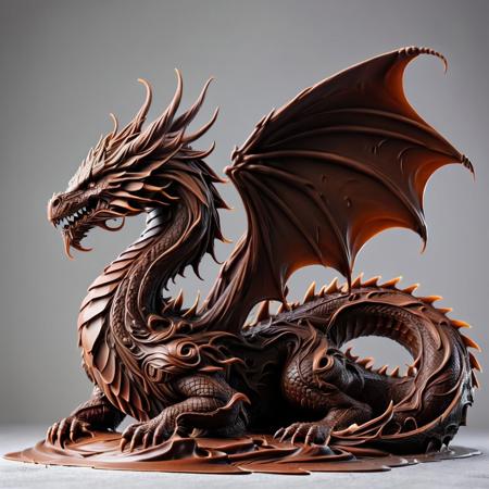 made of chocolate, detailed dragon,