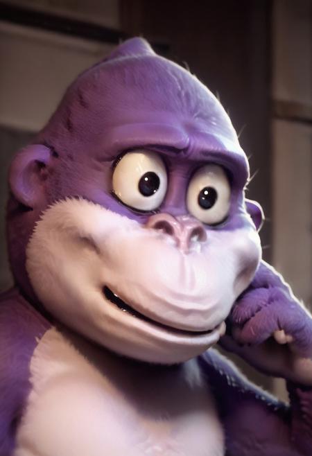 score_9, score_8_up, score_8, score_9, solo, 1boy, b0nz1buddy, gorilla, sad cat meme