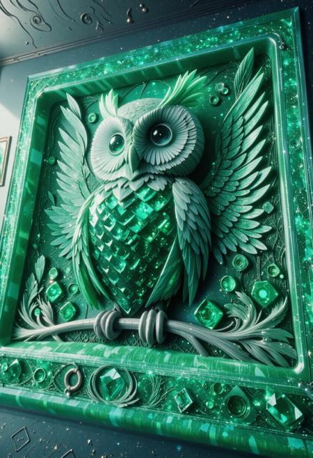 (cinema art designed by Lucrecia Martel:0.8) and (Agnes Varda:1.0) and (Pedro Almodovar:1.2) , cinema art, vibrant wall Graffiti, masterpiece Unreal Engine, detailed Color splash, Cryptidcore, intricate background, angle from above of a (emeraldmorphï¼ , the owl made of jade is crystal clear, sparkling, detailed, and surreal of Awe:1.3) , it is in a Final Fantasy setting, it is anthropomorphic reimagined as a pokemon game character trainer character, epic, Vaporpunk The Eiffel Tower in background, Gamer flower field and White dwarf in background, Winter, tilt shift, Ultra Detailed, Lively, broad lighting, Depth of field 270mm, Calotype, cheetah print and dark violet details, raytraced reflections, extremely detailed CG Unity 8k wallpaper, most beautiful artwork in the world