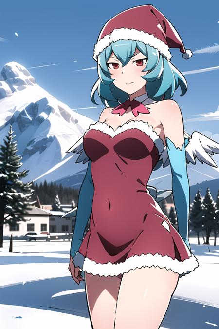 masterpiece, 1girl, piyo-tan, frostmancer, wizard hat, wizard dress, black and red dress, feathers, wizard, casting frost magic, ice, wings, snow, frozen, blizzard, tundra, mountains