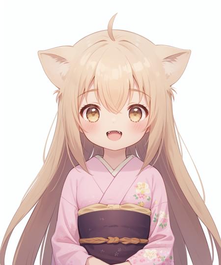 yuzu \(konohana kitan\),  1girl, long sleeves, wide sleeves, obi, pink kimono, hakama skirt, hair between eyes, ahoge