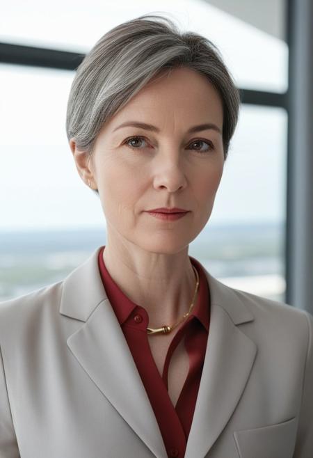 A beautiful (((49-year-old European woman))) with pale skin, perfect features, (perfect large breast, busty:1.2), and a sleek silhouette, standing in room near a window on a sunny morning. a sleek minimalist modern room. She's a brunette with streaks of grey hair, short haircut, long oval face with a calm and friendly look, small thin lips, no makeup, wearing red erotic bra,red erotic thongs(a thin pendant necklace, bracelets). photo-realistic, ultra sharp focus, symmetrical shot, (perfect composition), (rule of thirds composition), perspective view,
full-length portrait,subject positioned off-center, highly detailed, intricate detailed, (((perfect body anatomy))), (-bad hands -unnatural hands -fused fingers -too many fingers), (matching eyes), proportional eyes, (-weird iris -weird pupils), (realistic skin), (-cropped head), (((wide shot, natural lighting, cinematic))), 4K,, trending on artstation, taken with 30MP DSLR with Carl Zeiss lens, award winning photography, best quality, masterpiece