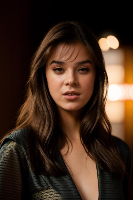 Realistic photo of a beautiful h41l33s woman,   1girl, solo, long hair, breasts, looking at viewer, brown hair, black hair, dress, cleavage, bare shoulders, brown eyes, upper body, small breasts, white dress, blurry, lips, blurry background, realistic, photo background, soft lighting, professional Photography, Photorealistic, detailed, RAW, analog, sharp focus, 8k, HD, DSLR, high quality, Fujifilm XT3, film grain, award winning, masterpiece<lora:h41l33s:1.0><lora:h41l33s:1.0><lora:h41l33s:1.0>