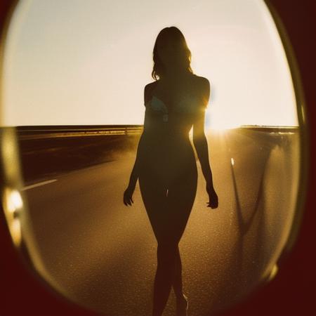 (DestroyedPortrait:0.7) photo of a beautiful attractive perfect woman, in the car with the sunlight coming in the window from the horizon.,  <lora:DestroyedPortrait-000090:0.7>