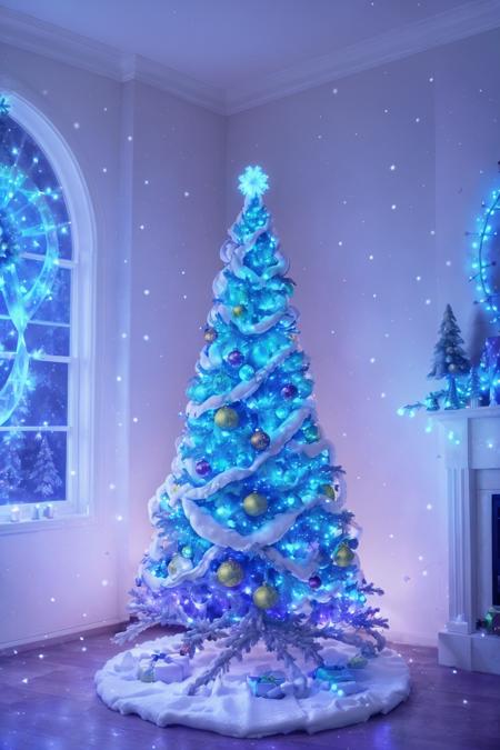 <lora:Xmas2:0.7> Xmas decorations christmas tree lit up, fantasy, cinematic