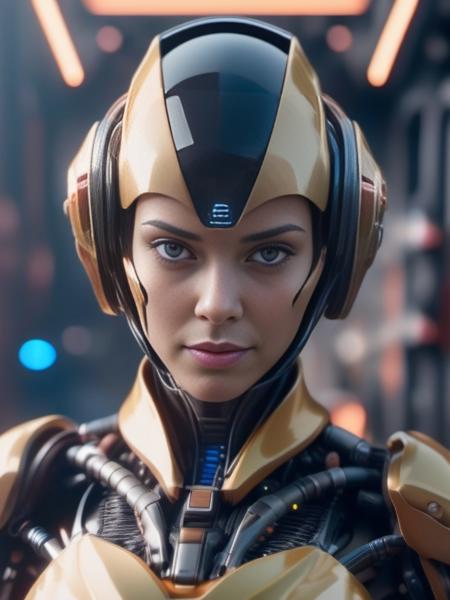 <lora:SDXL Science Fiction :1>   science fiction style ,A highly detailed female, cyborg robot head, Tubes,pipes, digital,circuit board, energy lines and nodes, advanced, high-tech, cyberpunk,  unreal engine 5, keyshot, octane, artstation trending, ultra high detail, ultra realistic, cinematic, 8 k,  tilt shift, depth of field,